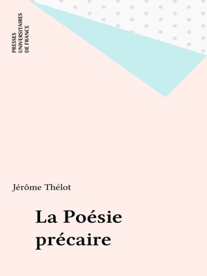 cover image of La Poésie précaire